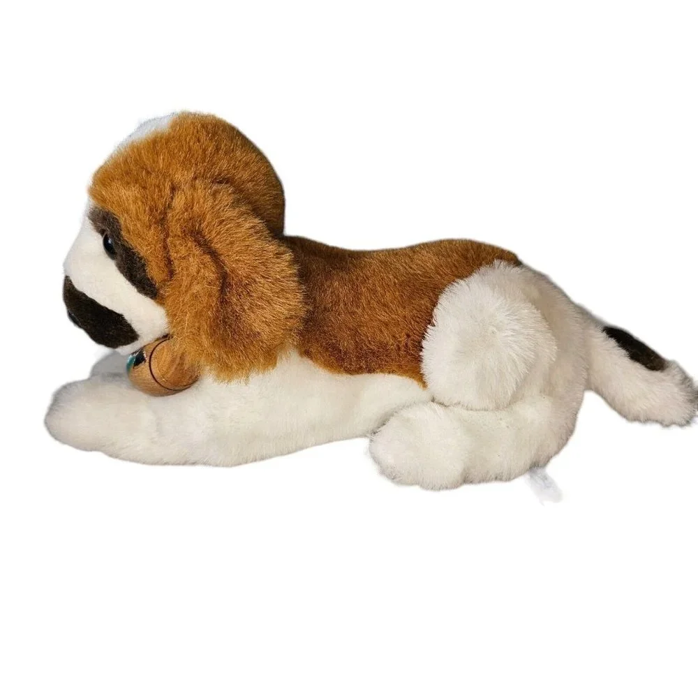 Vintage 80s St. Bernard Dog Plush Stuffed Animal Stuffie Squish 12